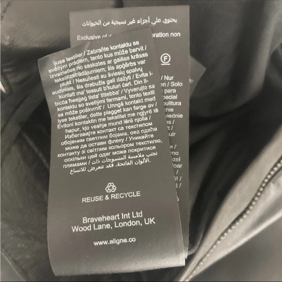 Aligne Leather Trousers Pants Slacks Gellar UK 12 US 8 high rise straight 31 ins - Picture 8 of 15